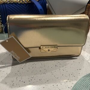 Michael Kors Cece Clutch / Crossbody Pale Gold